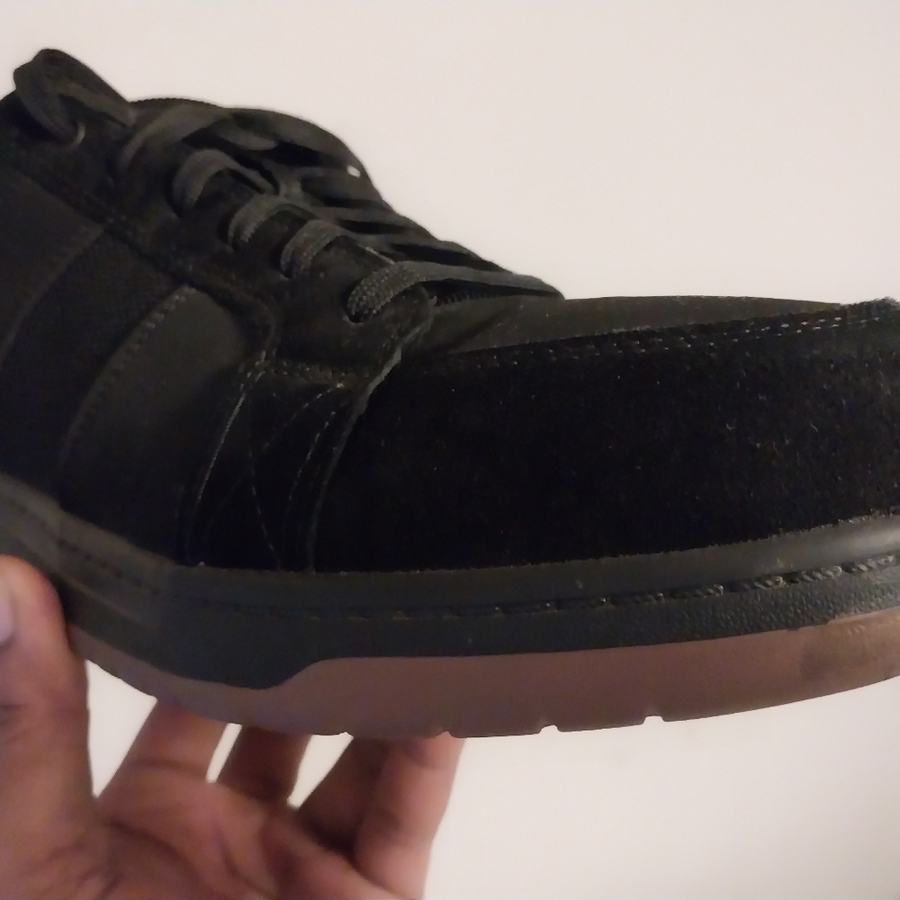 Black composite toe work shoes by Brahma